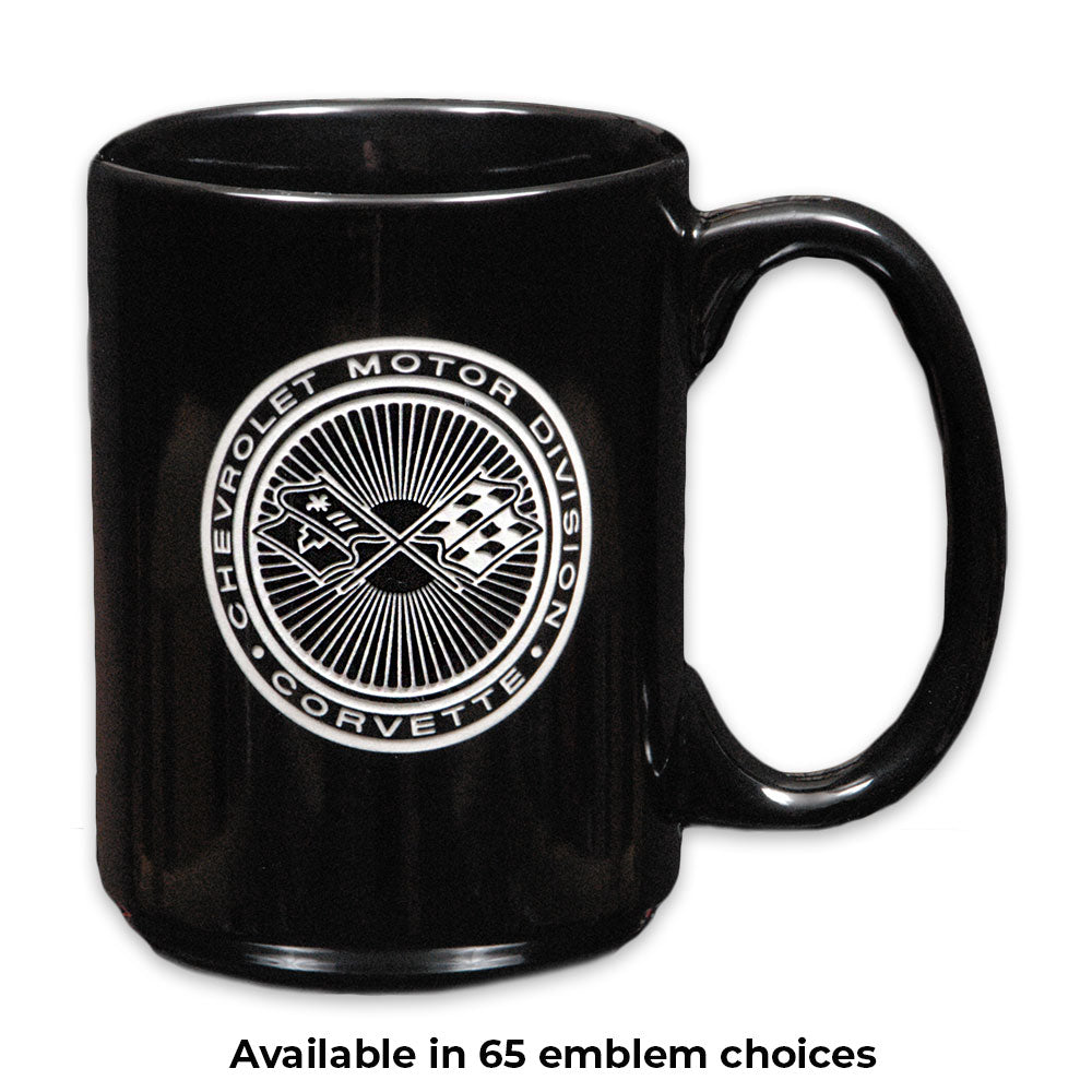 Corvette Pick Your Emblem El Grande Black Coffee Mug