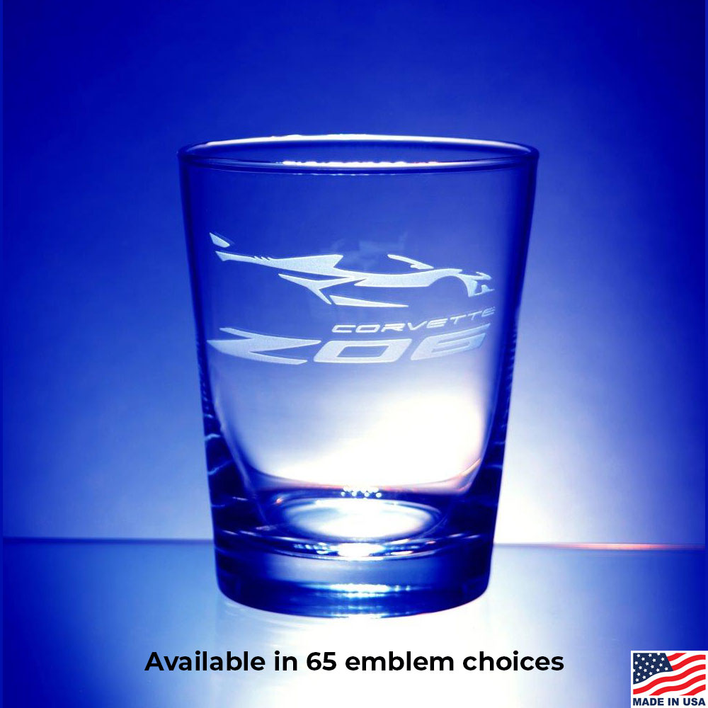 Corvette Pick Your Emblem Tapered Beverage 4-Piece Glass Set