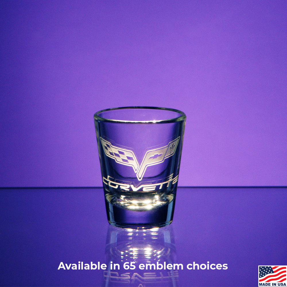 Corvette Pick Your Emblem Tapered Shot Glass