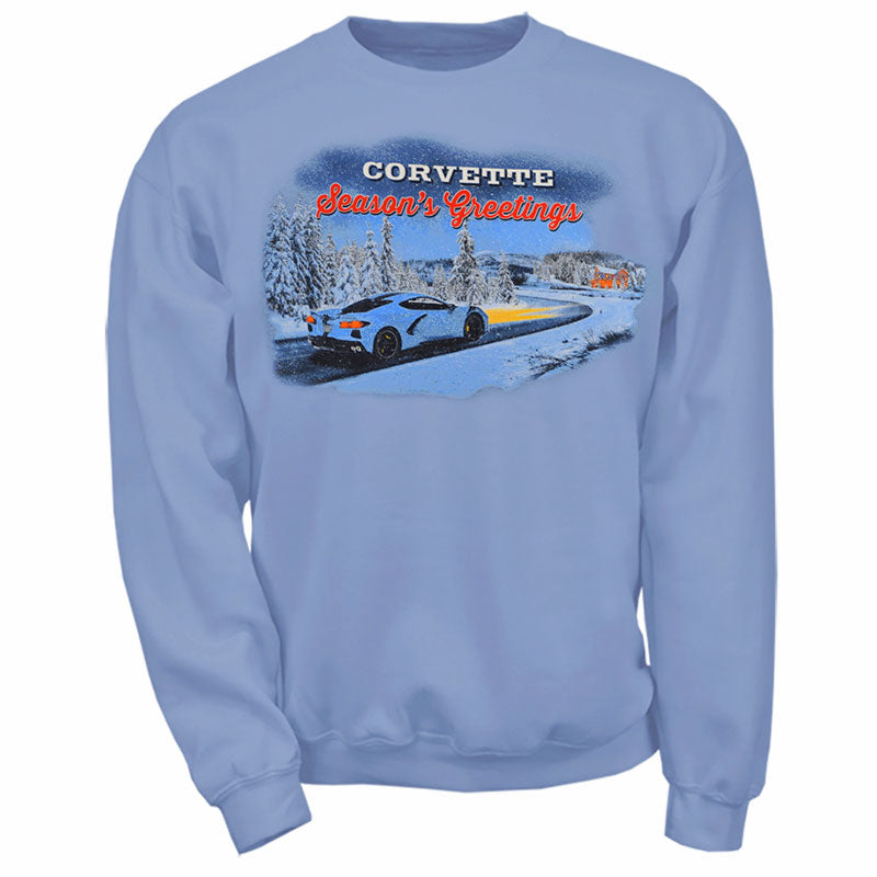Corvette Seasons Greetings Blue Sweatshirt