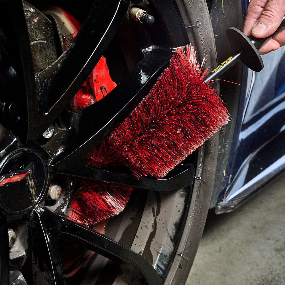 Daytona Speed Master Wheel Brush cleaning a wheel