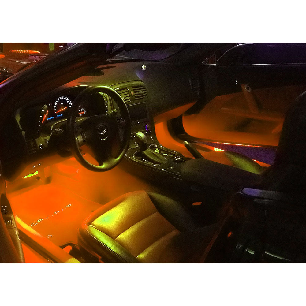 C6 Corvette Footwell LED Lighting Kit in Orange