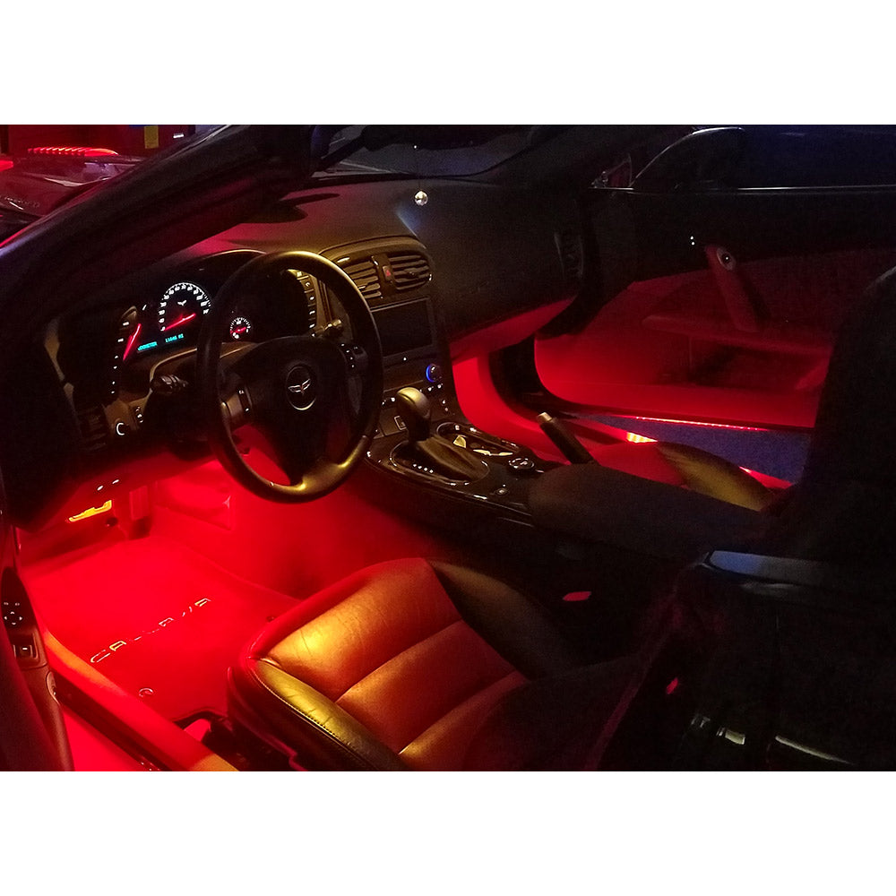 C6 Corvette Footwell LED Lighting Kit in Red