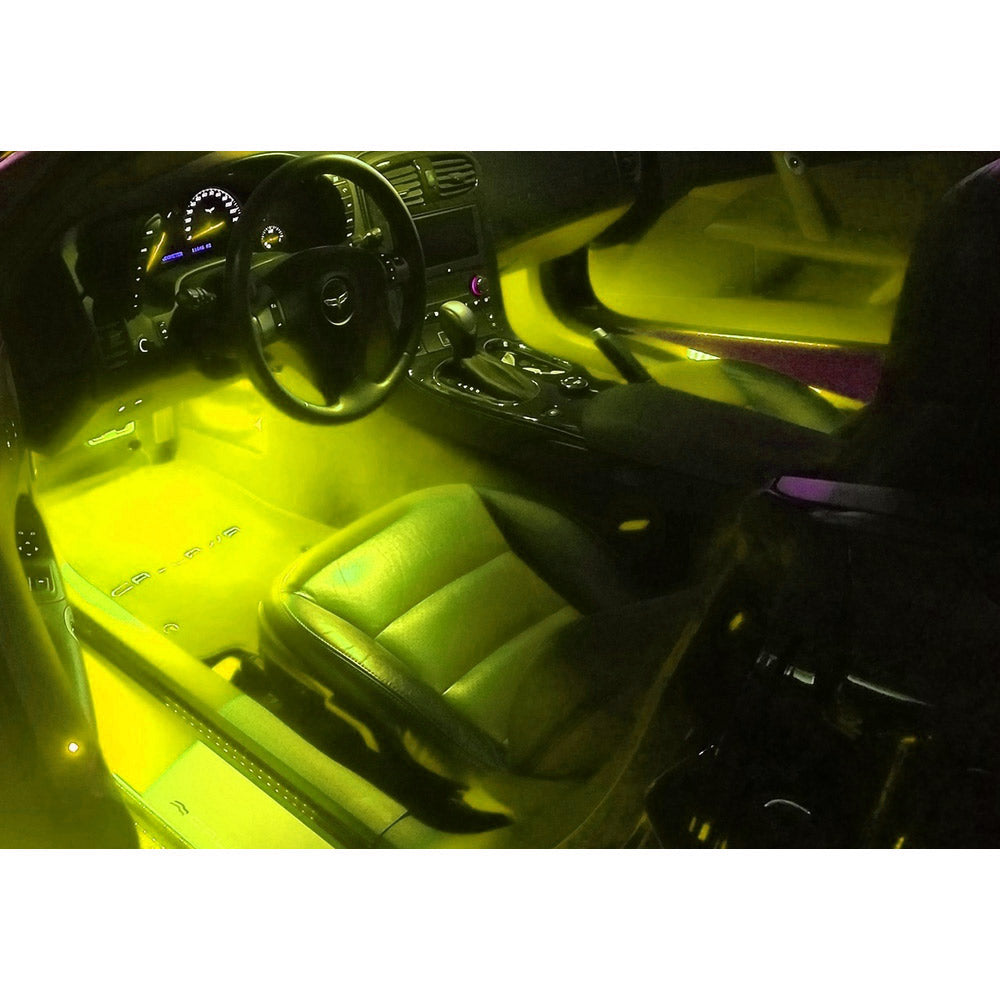 C6 Corvette Footwell LED Lighting Kit in Yellow