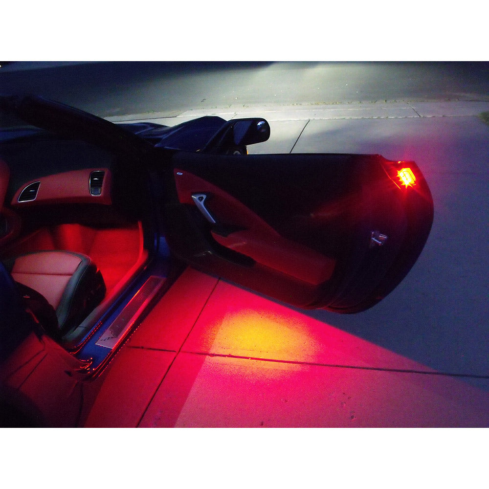 C7 Corvette Footwell and Door Handle Puddle LED Combo Kit in Red
