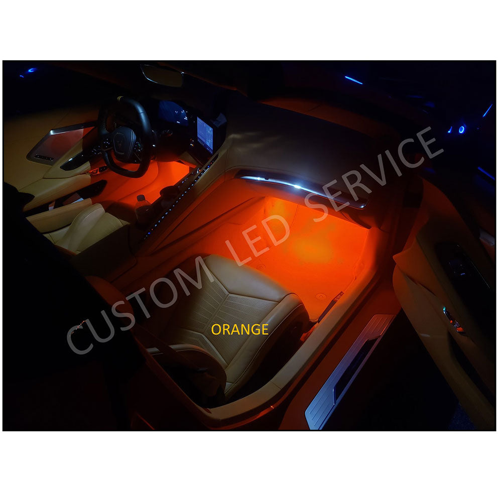 C8 Corvette Footwell LED Lighting Kit in Orange