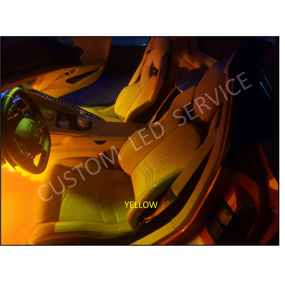 C8 Corvette Footwell LED Lighting Kit in Yellow