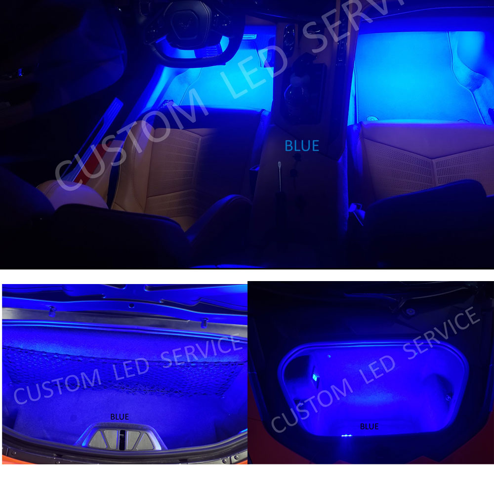 C8 Corvette Complete Interior LED Lighting Kit in Blue