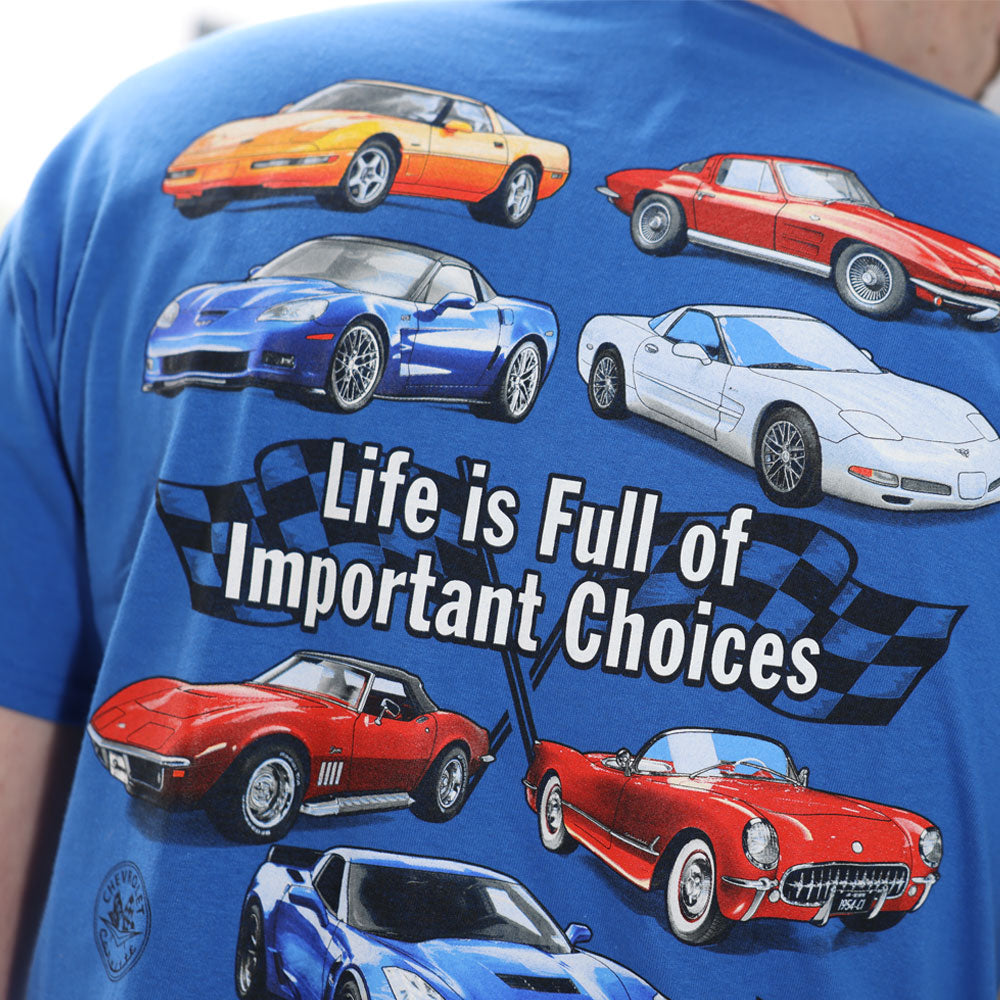 Person wearing Life is Full of Important Choices T-shirt