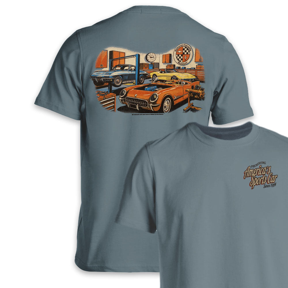 National Corvette Museum Preservation Garage T-shirt