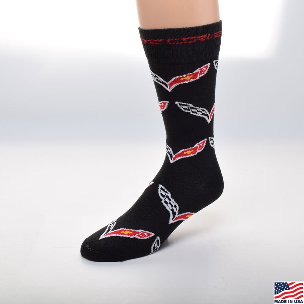 C7 Corvette All Over Emblem Socks