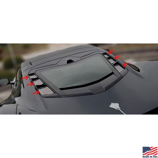 C8 Corvette Perforated Rear Hood Vent Inserts