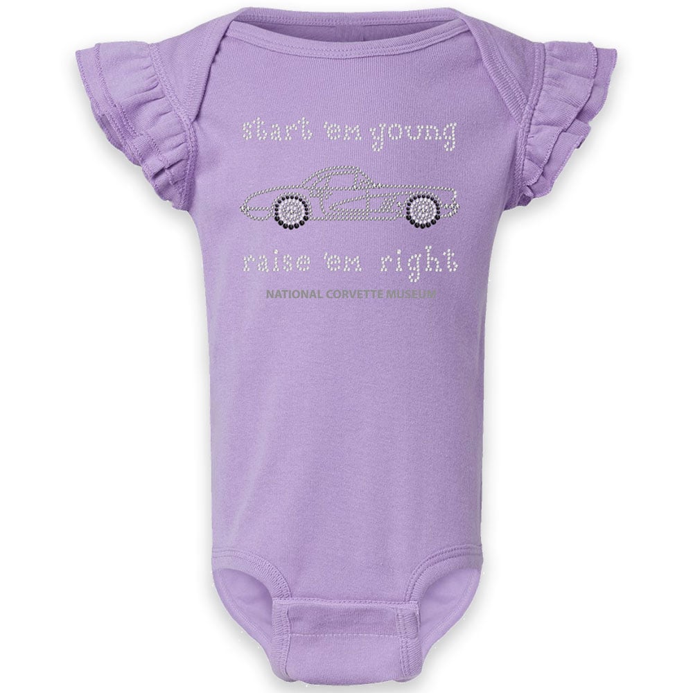 Start em young purple baby romper