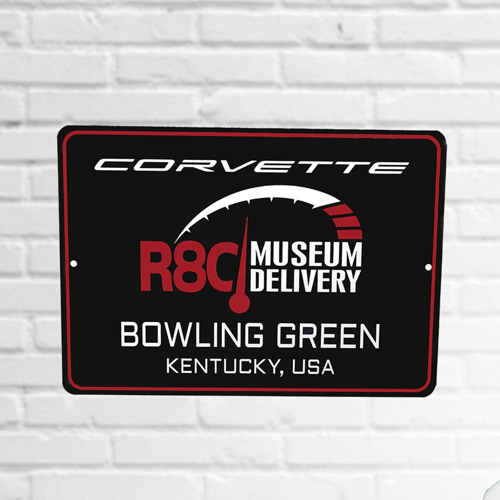 R8C Museum Delivery Sign shown hanging on a wall