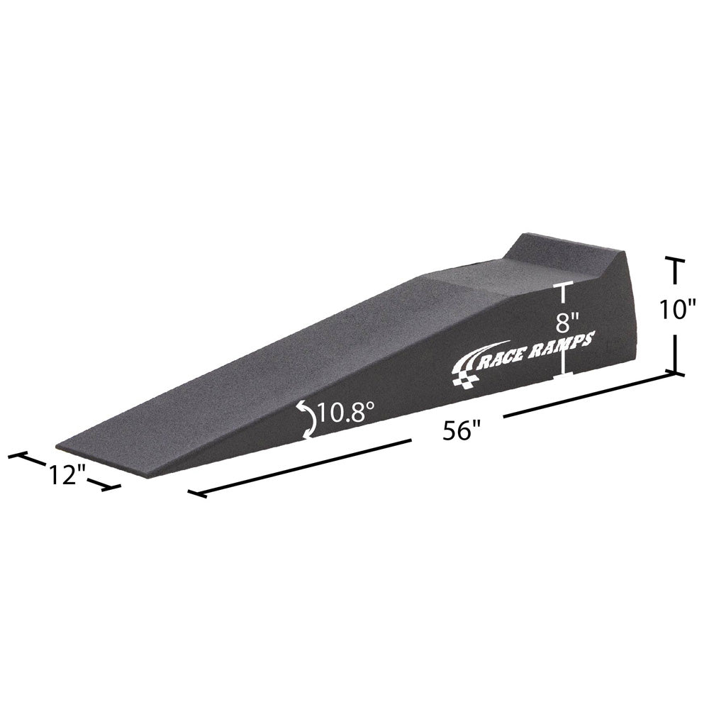 Image of the dimensions for the 56 inch one piece Race Ramps