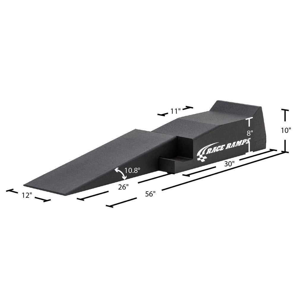 Image of the dimensions for the 56 Inch Two Piece Race Ramps