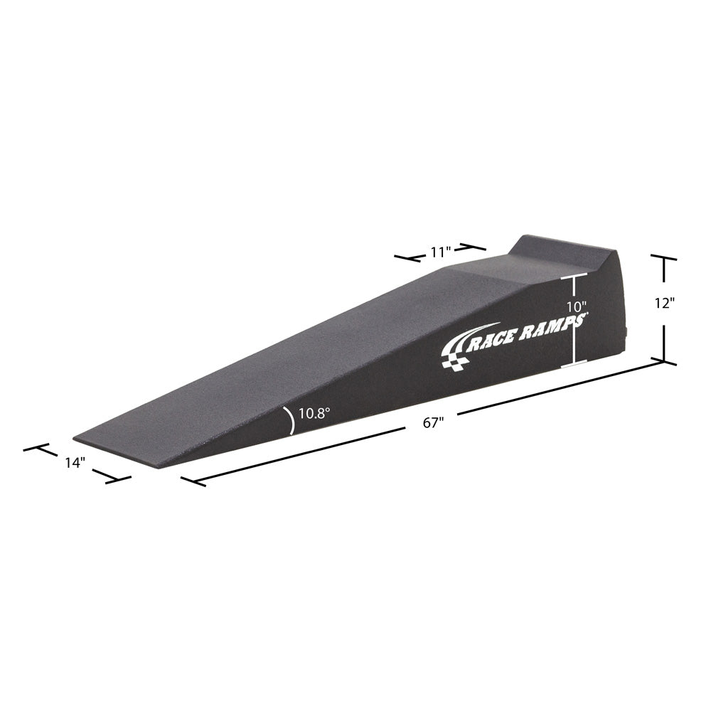 Image of the dimensions for the Race Ramps XT 67 Inch One Piece 