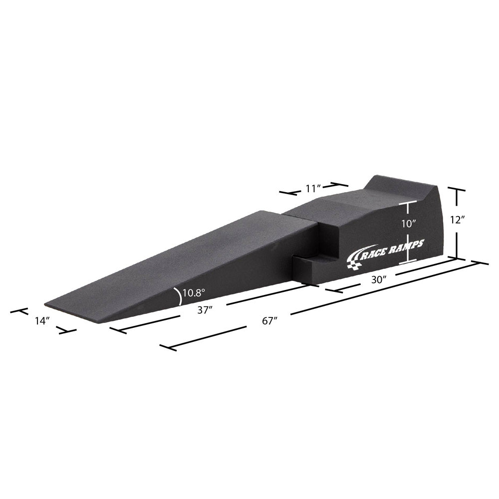 Image of the dimensions for the Race Ramps XT 67 Inch Two Piece 