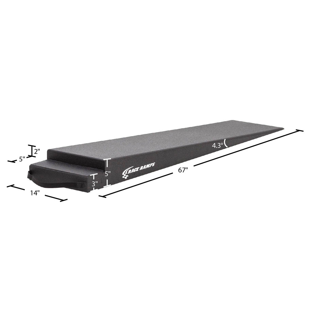 Image showing the dimensions for the five inch high trailer ramps