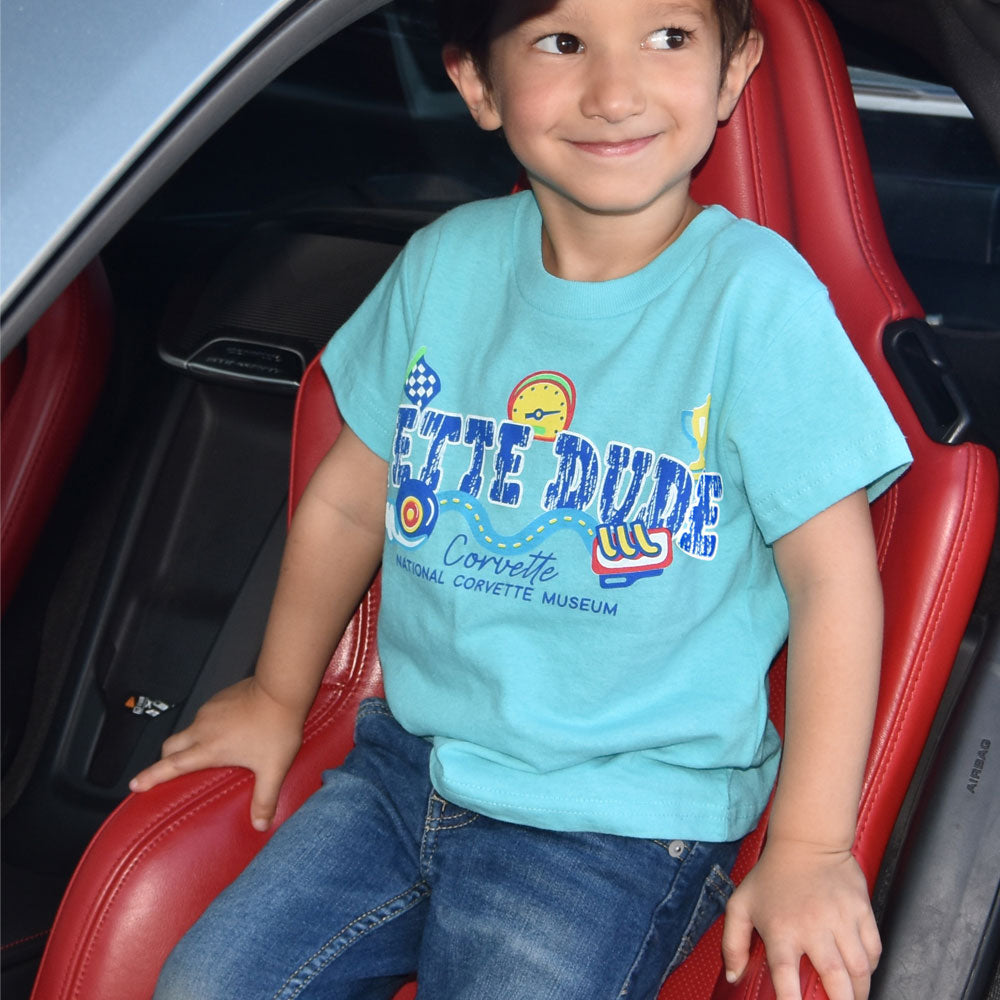 Boy wearing the Vette Dude Toddler T-shirt
