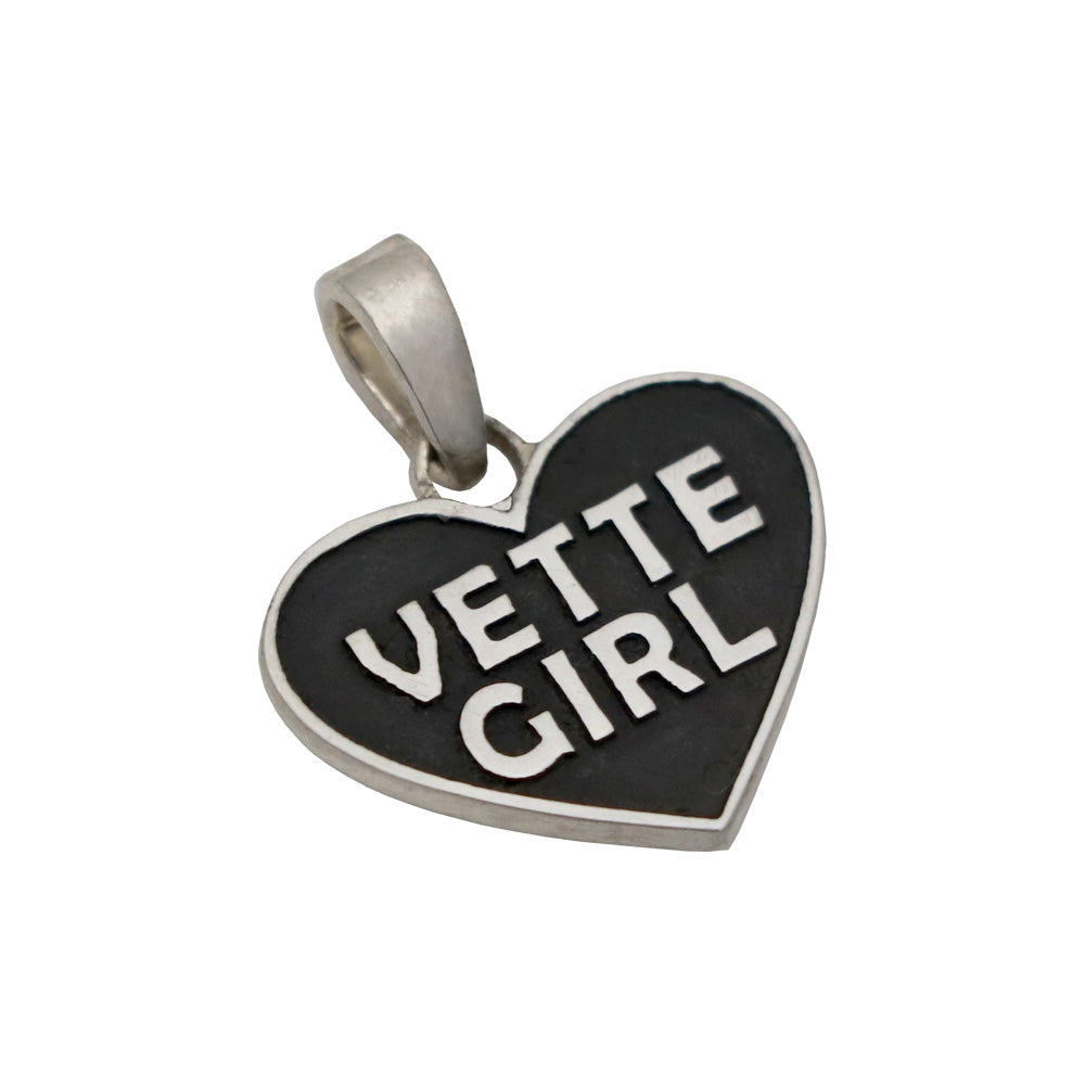 Heart Pendant with Vette Girl Script