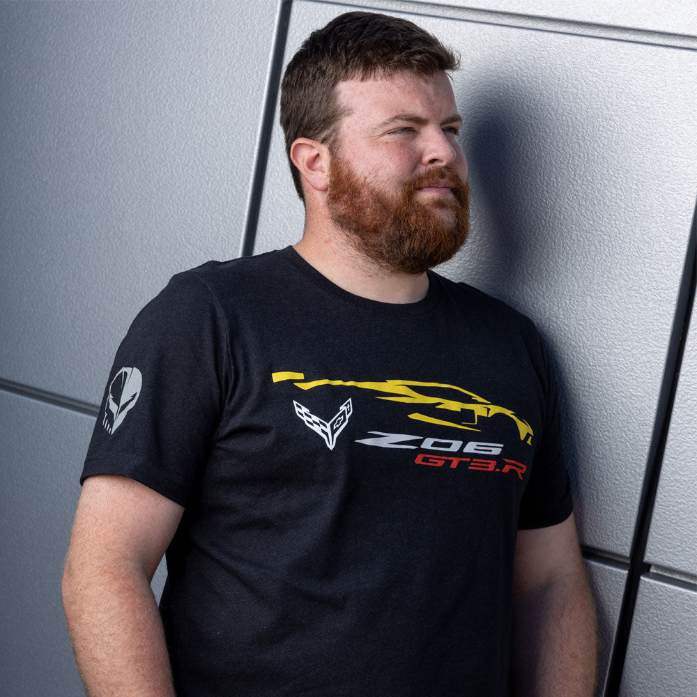 Picture of a man wearing Z06 GT3R Gesture T-shirt Lifestyle