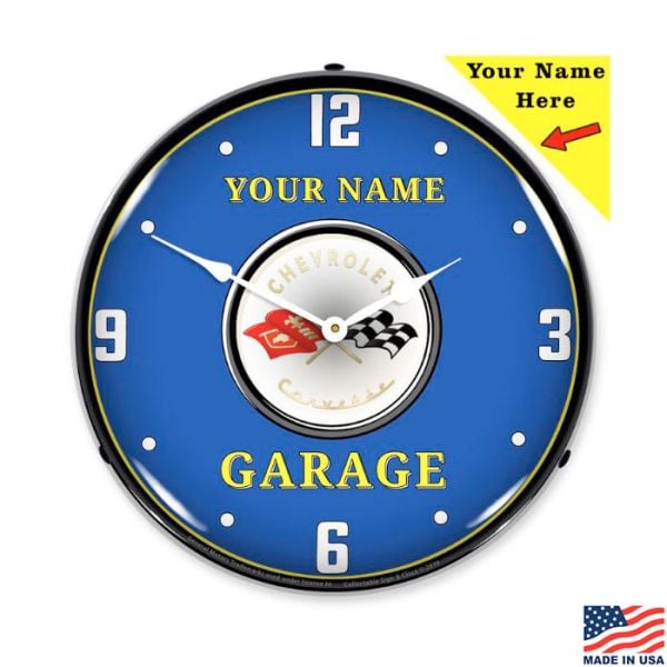 C1 Garage Personalized LED Lighted Clock