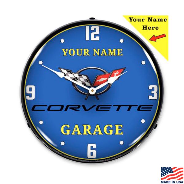 C5 Garage Personalized LED Lighted Clock
