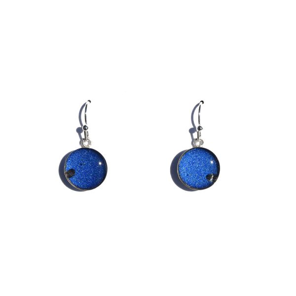 Crash Jewelry Elkhart Lake Blue Dangle Circle Earrings