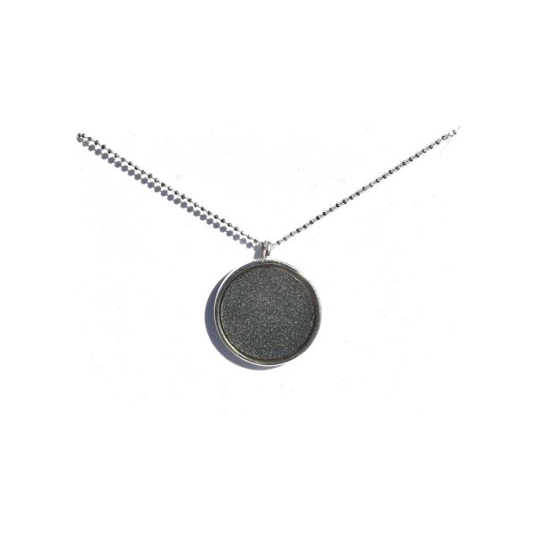 Crash Jewelry Shadow Gray 3/4" Circle Necklace