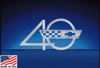40th Anniversary Corvette Emblem Metal Sculpture