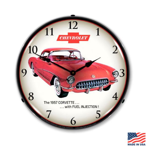 1957 Corvette Fuel Injection LED Lighted Clock