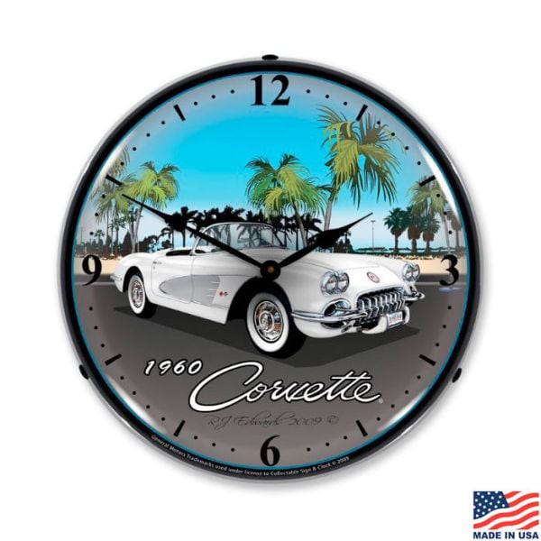1960 Corvette Palms LED Lighted Clock