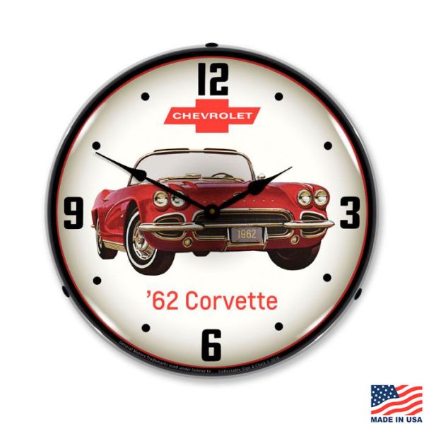 1962 Corvette LED Lighted Clock