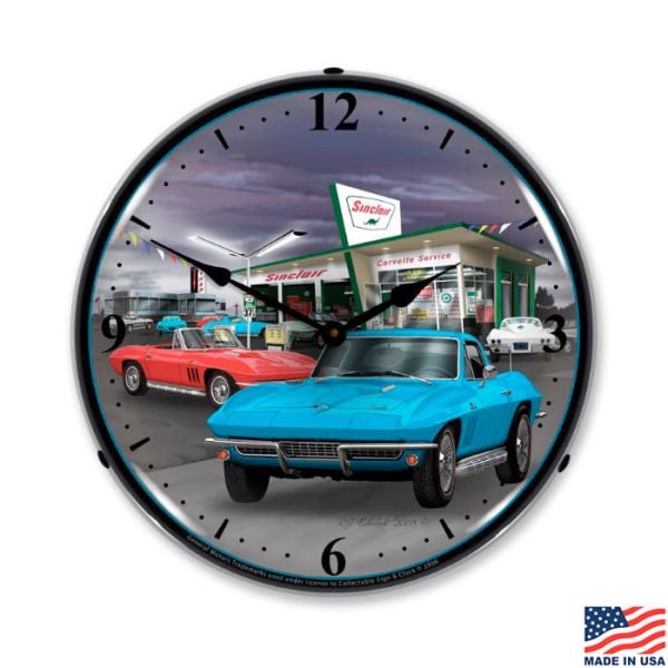 1966 Corvette Sinclair LED Lighted Clock