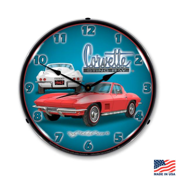 1967 Corvette Sting Ray LED Lighted Clock