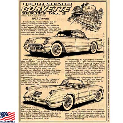 Illustrated Corvette Series Print No.3: 1955