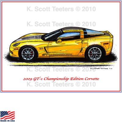 Illustrated Corvette Series 2009 GT-1 Edition Print