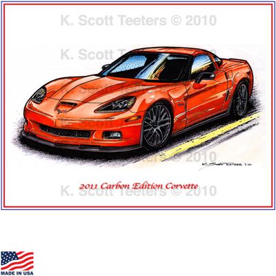 Illustrated Corvette Series 2011 Carbon Edition Print
