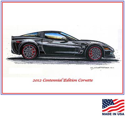 Illustrated Corvette Series 2012 Centennial Edition Corvette Print