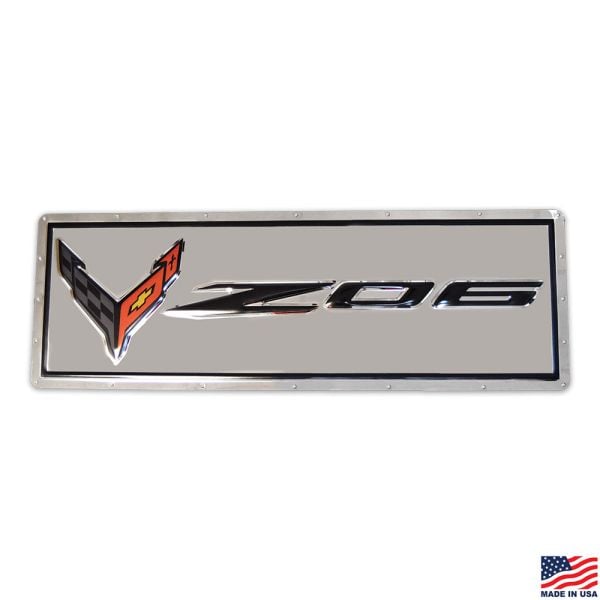 C8 Z06 Corvette Emblem Stainless Steel Sign