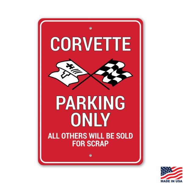 C3 Corvette Parking Only Tin Sign